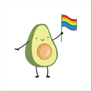 Avocado with lgbtq+ flag Posters and Art